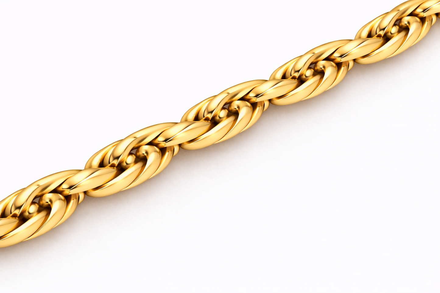 10k/14k - 4.25mm Diamond-Cut Rope Chain - Yellow Gold