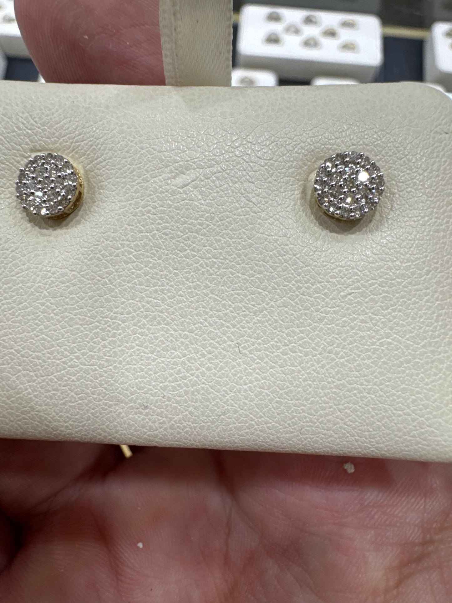 10K Yellow Gold Earrings 0.25 ct Natural Diamond