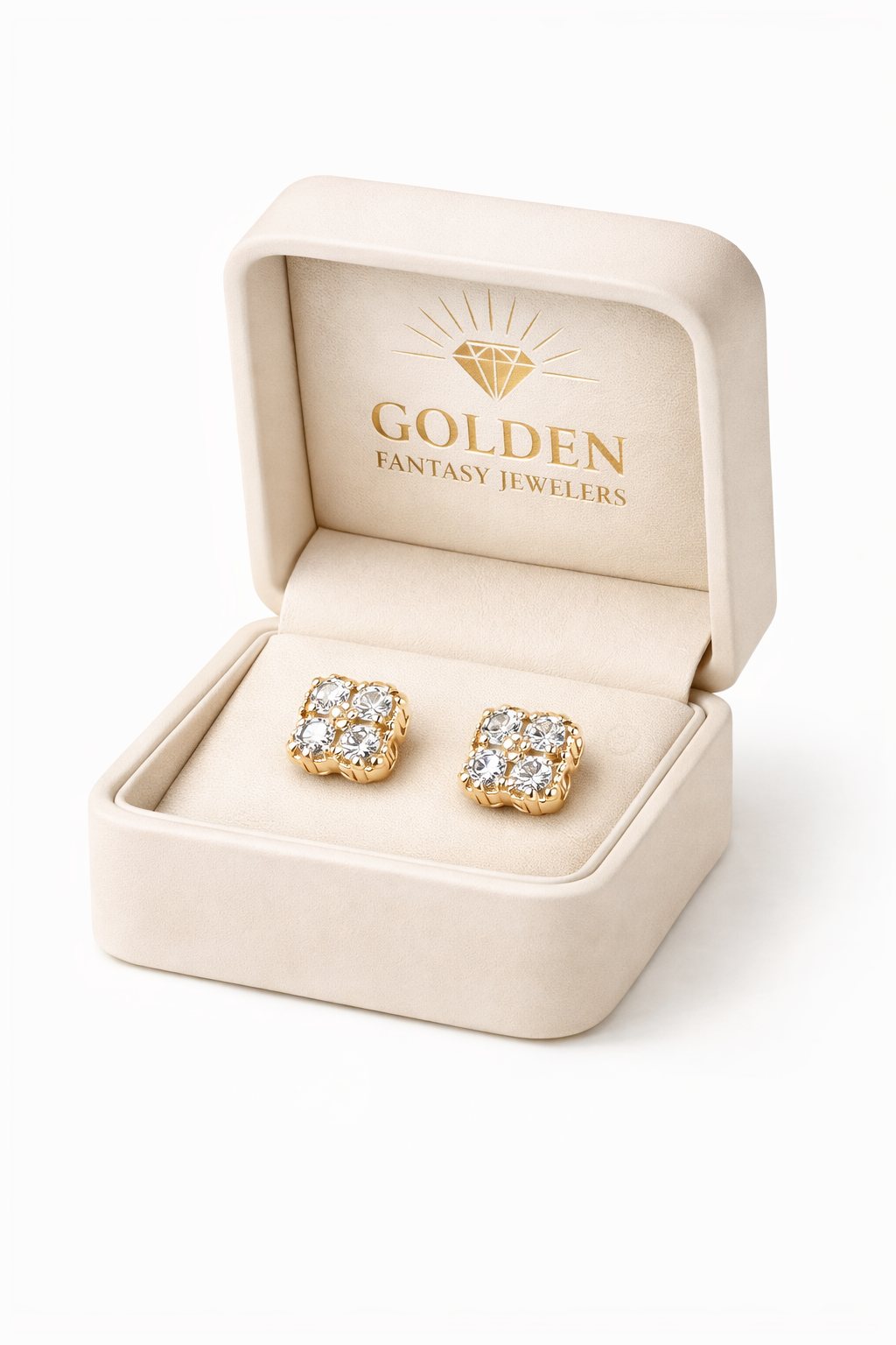 14K Yellow Gold Earrings 1.06 ct Natural Diamond