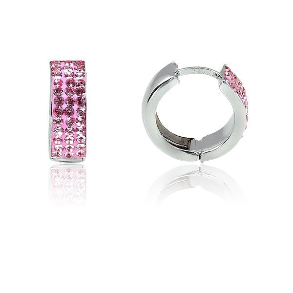 Pink Tourmaline Hoop Earrings, October Birthstone, Pink Huggie Earrings, Gift