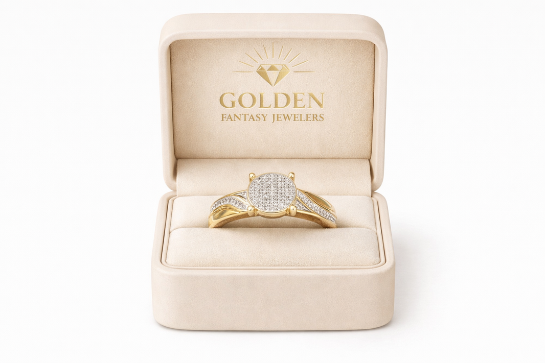 10K Yellow Gold Women's Ring, 0.10 Carat Natural Diamond