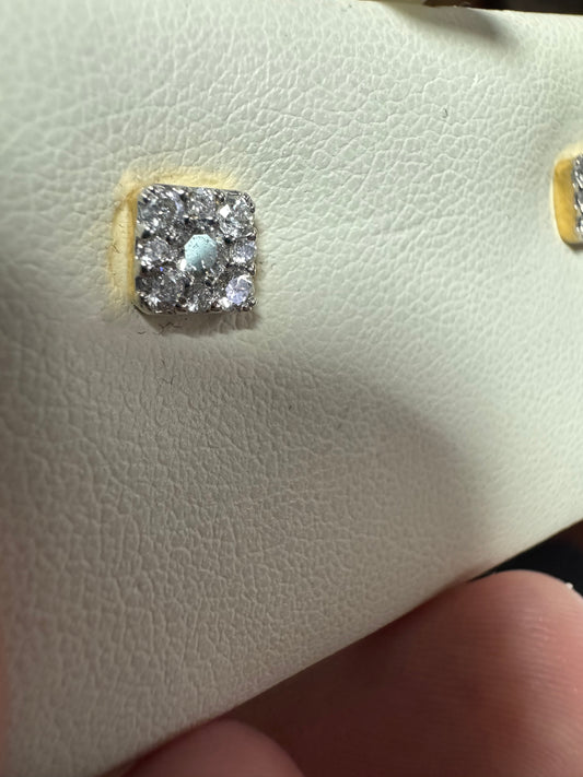 14K Yellow Gold Earrings 0.50 ct Natural Diamond