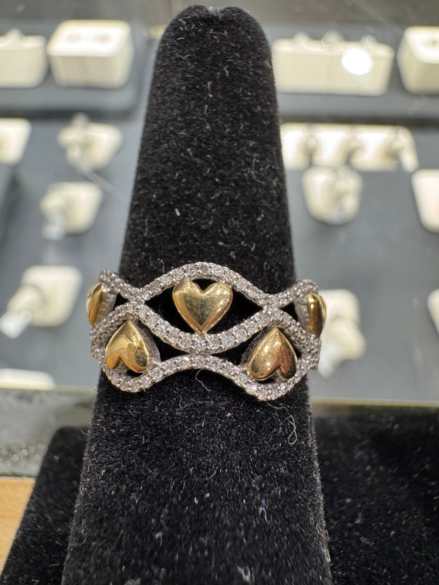 10K Yellow Gold Women's Ring 0.22 ct Natural Diamond