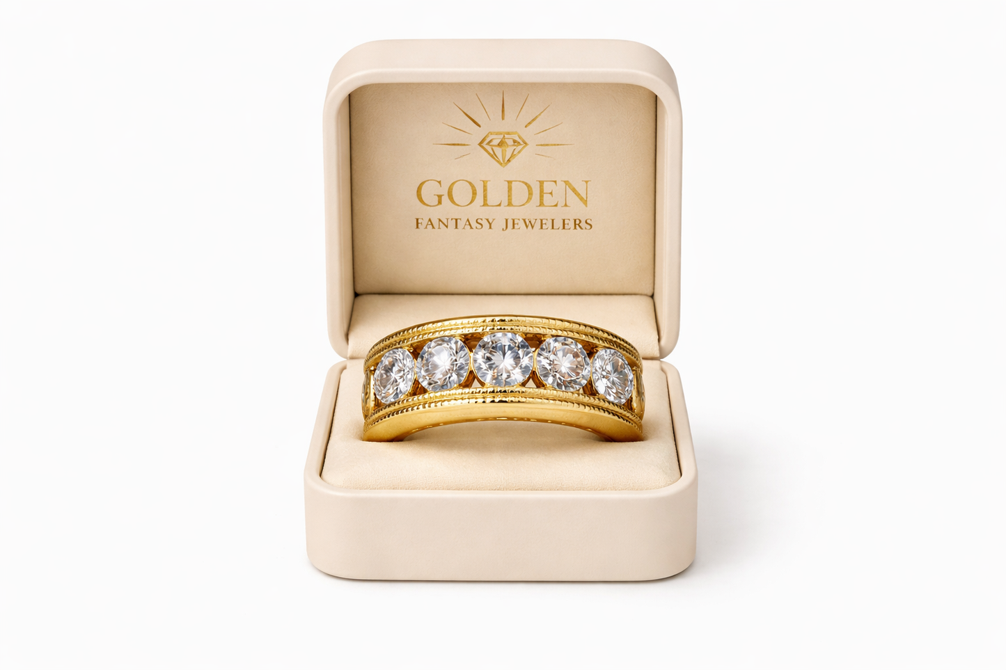 14K Yellow Gold Men's Ring 2.75 ct Lab Grown Diamond