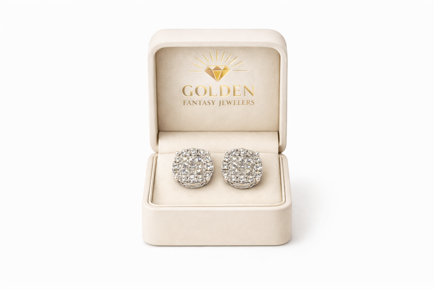 14K White Gold Earrings 3.09 ct Natural Diamond