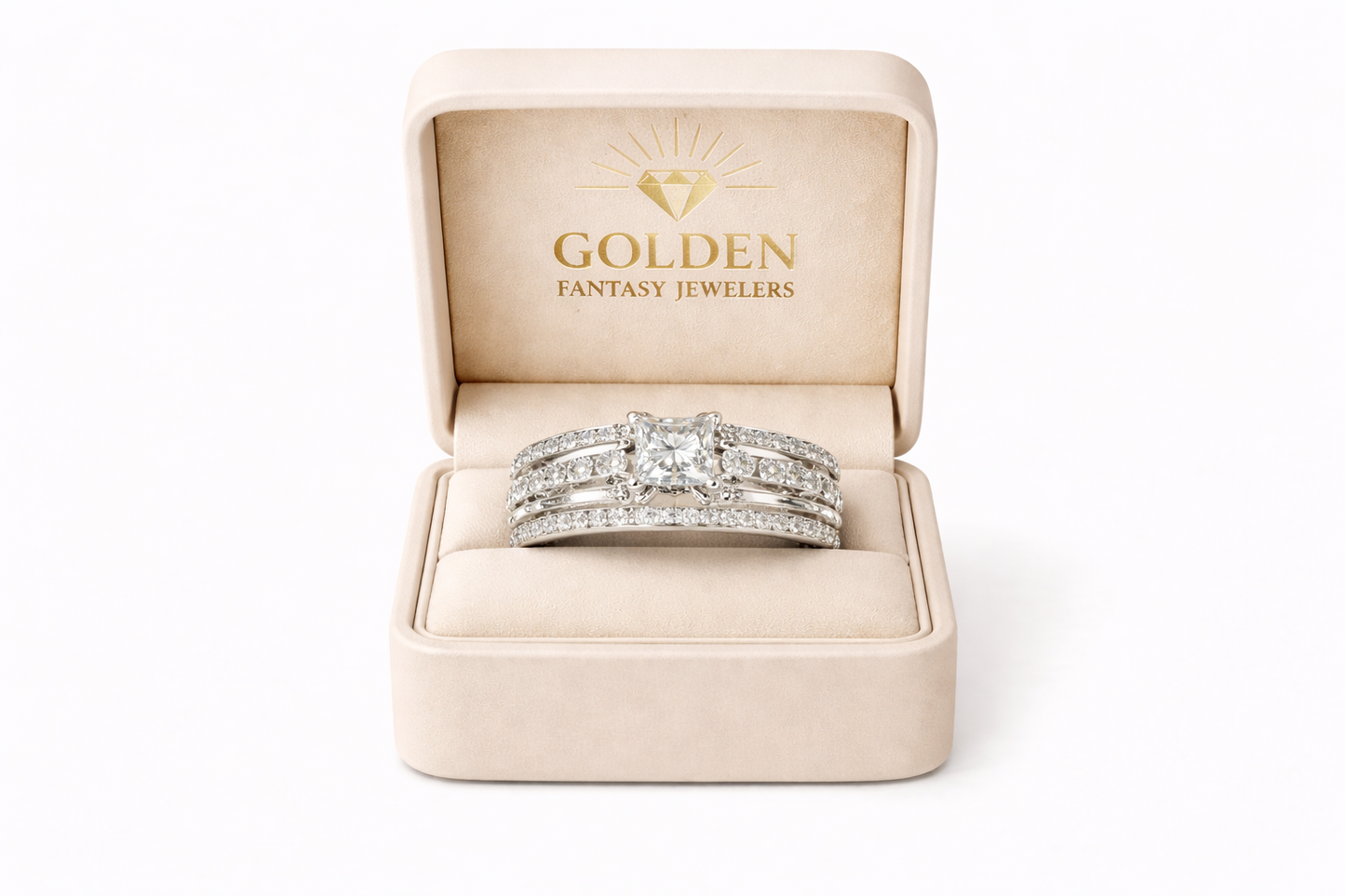 14K White Gold Women's Ring 1.88 ct Natural Diamond