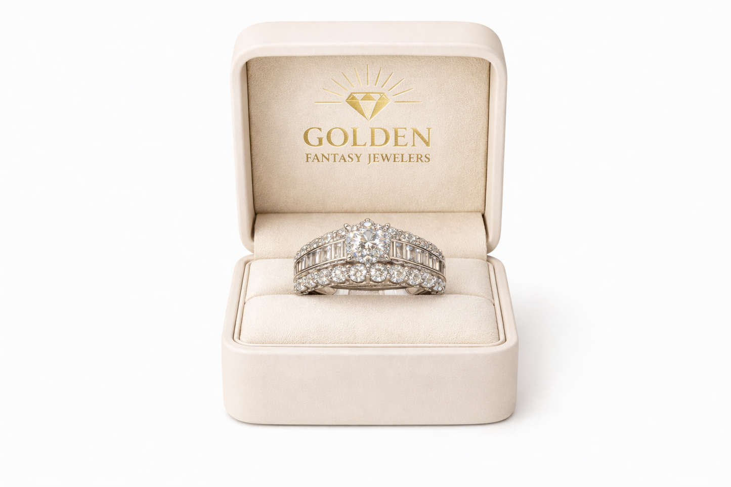 14K White Gold Women's Ring 2.80 ct Natural Diamond