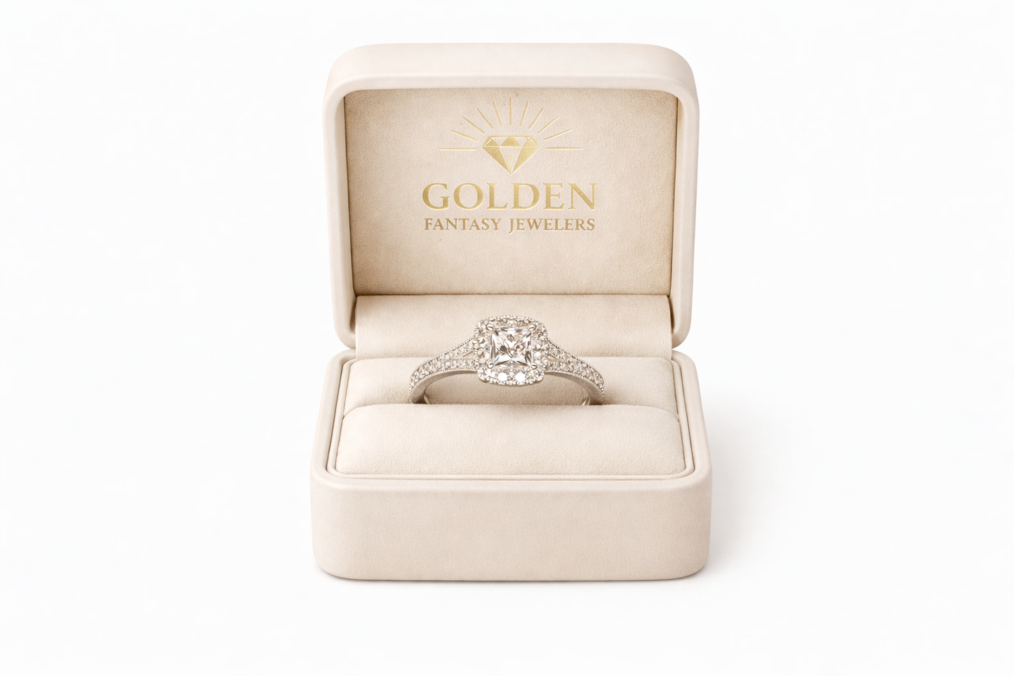 14K White Gold Women's Ring 1.07 ct Princess, Round Natural Diamond