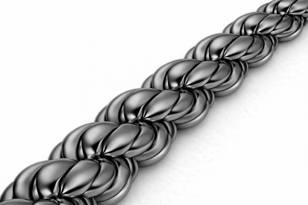 Sterling Silver - 9.00mm Rhodium-Plated Diamond-Cut Rope Anklet