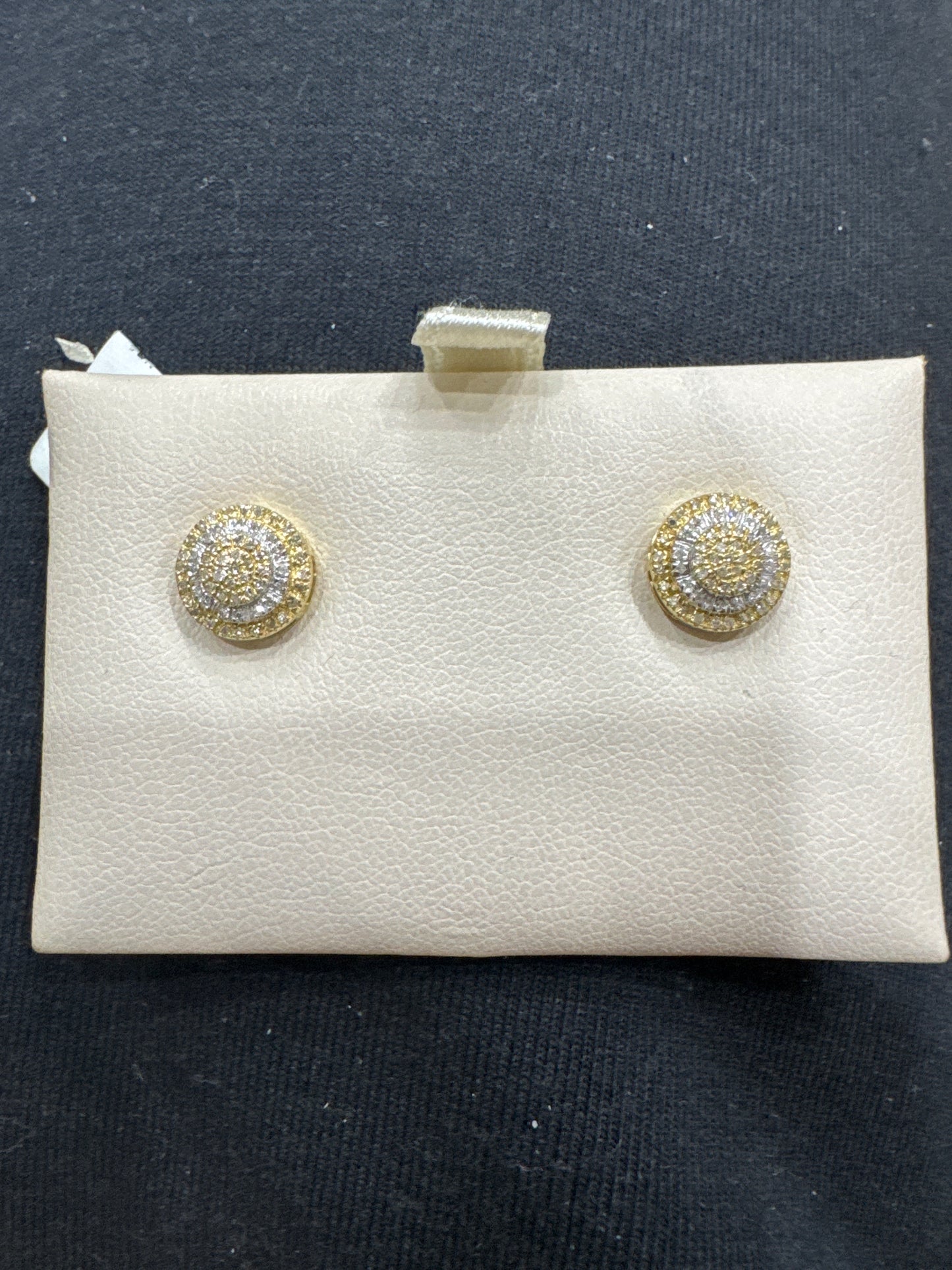 10K Yellow Gold Earrings 0.16 ct Natural Diamond