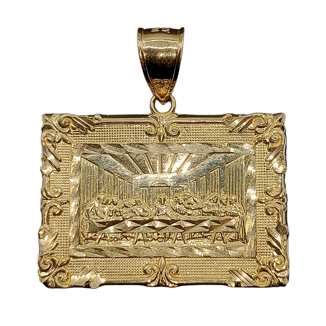 Diamond Cut Last Supper Pendant, 10kt gold