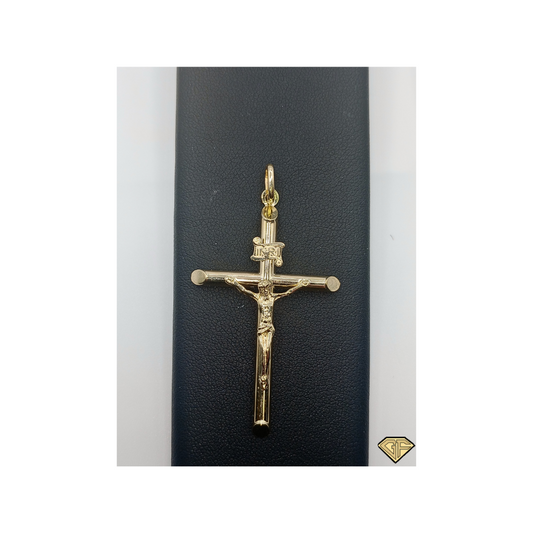 10kt Gold Inri Cross Crucifix Pendant, Gold Charm