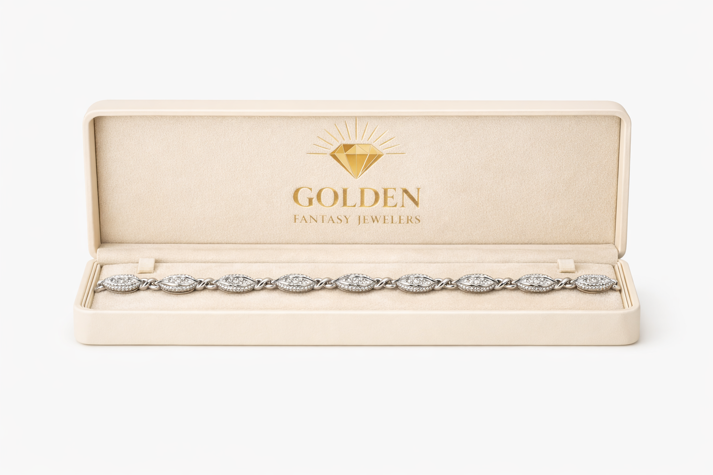 Sterling Silver Infinity Link Tennis Bracelet 0.25 ct Natural Diamond