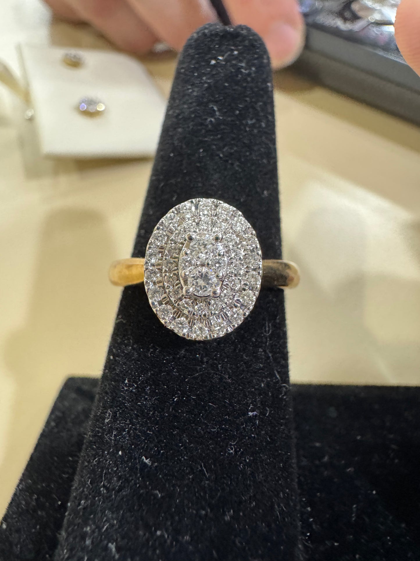 10K Yellow Gold Women's Ring 0.33 ct Natural Diamond