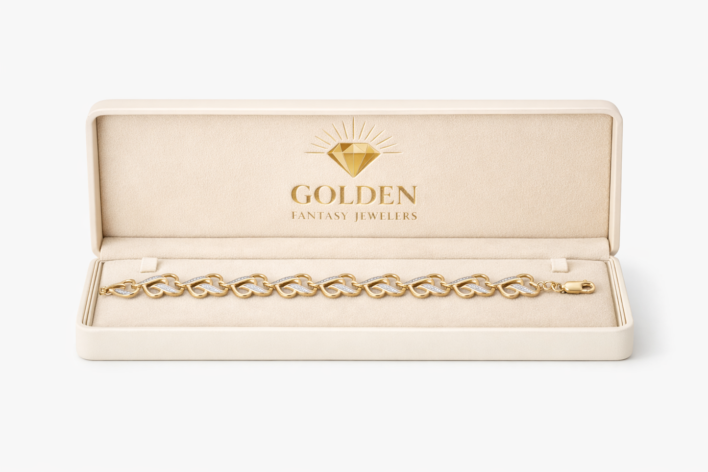 10K Yellow Gold Heart Women’s Bracelet 0.28 ct Natural Diamond