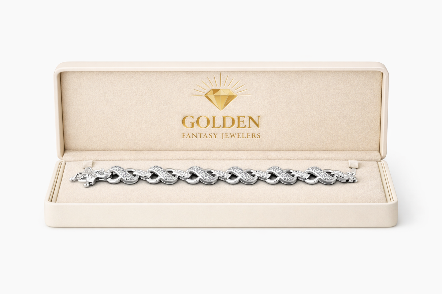 10K White Gold Women’s Infinity Bracelet 0.40 ct Natural Diamond