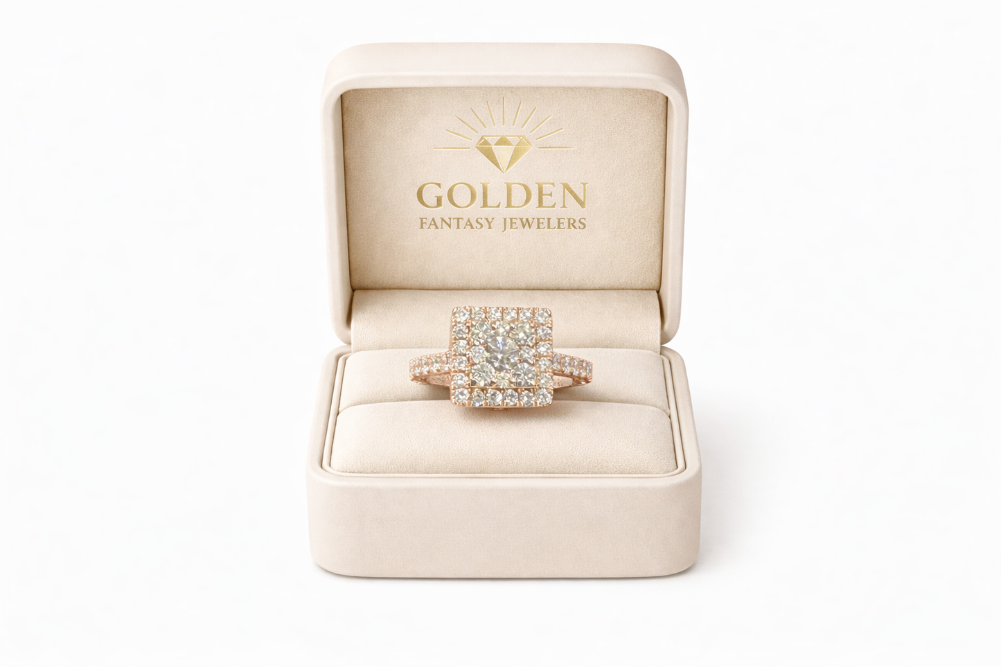 10K Rose Gold Ring 2.00 ct Natural Diamond