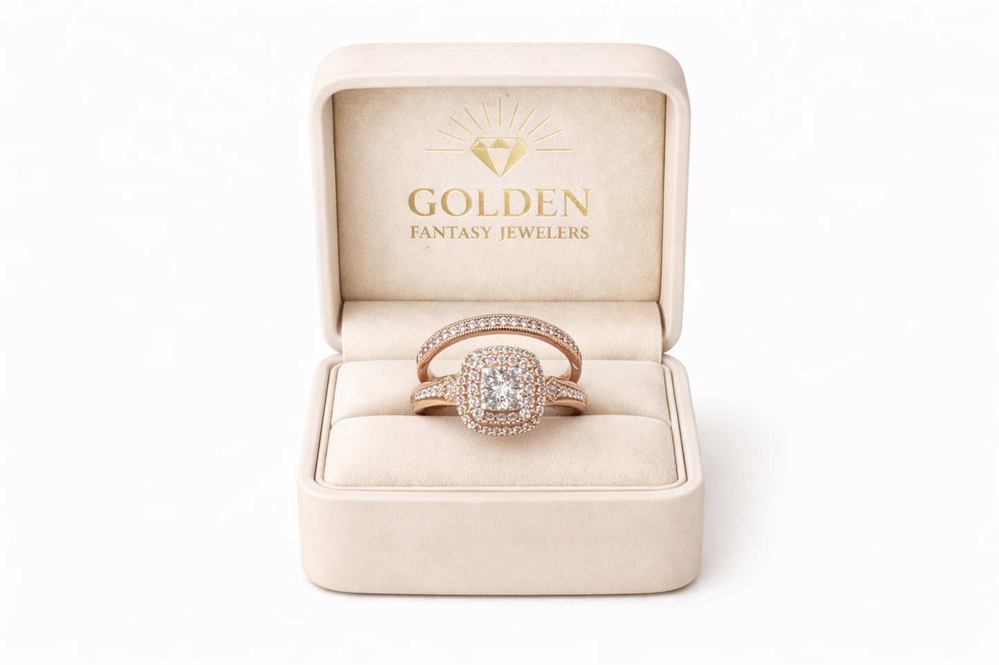 10K Rose Gold Women's Wedding Set Ring/Band 0.50 ct Natural Diamond