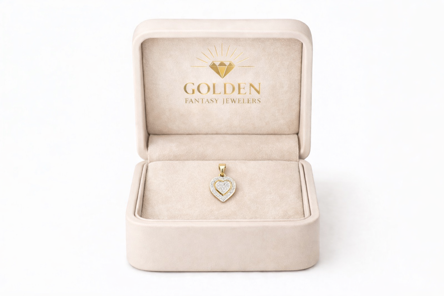 10K Two-Tone Gold Heart Charm 0.08 ct Natural Diamond