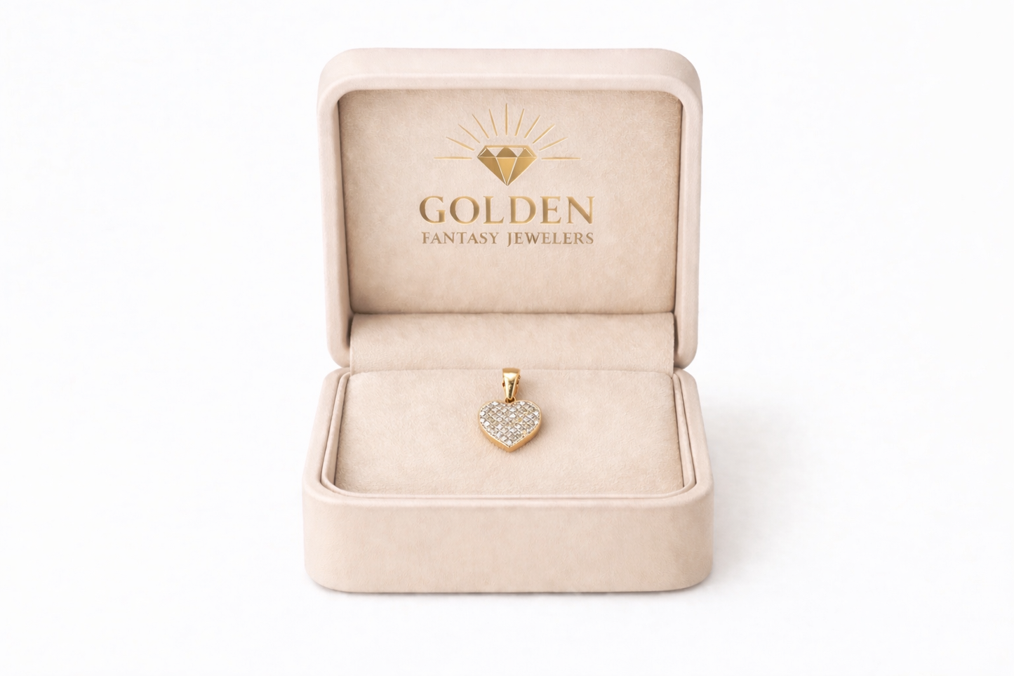 10K Two-Tone Gold Heart Charm 0.05 ct Natural Diamond