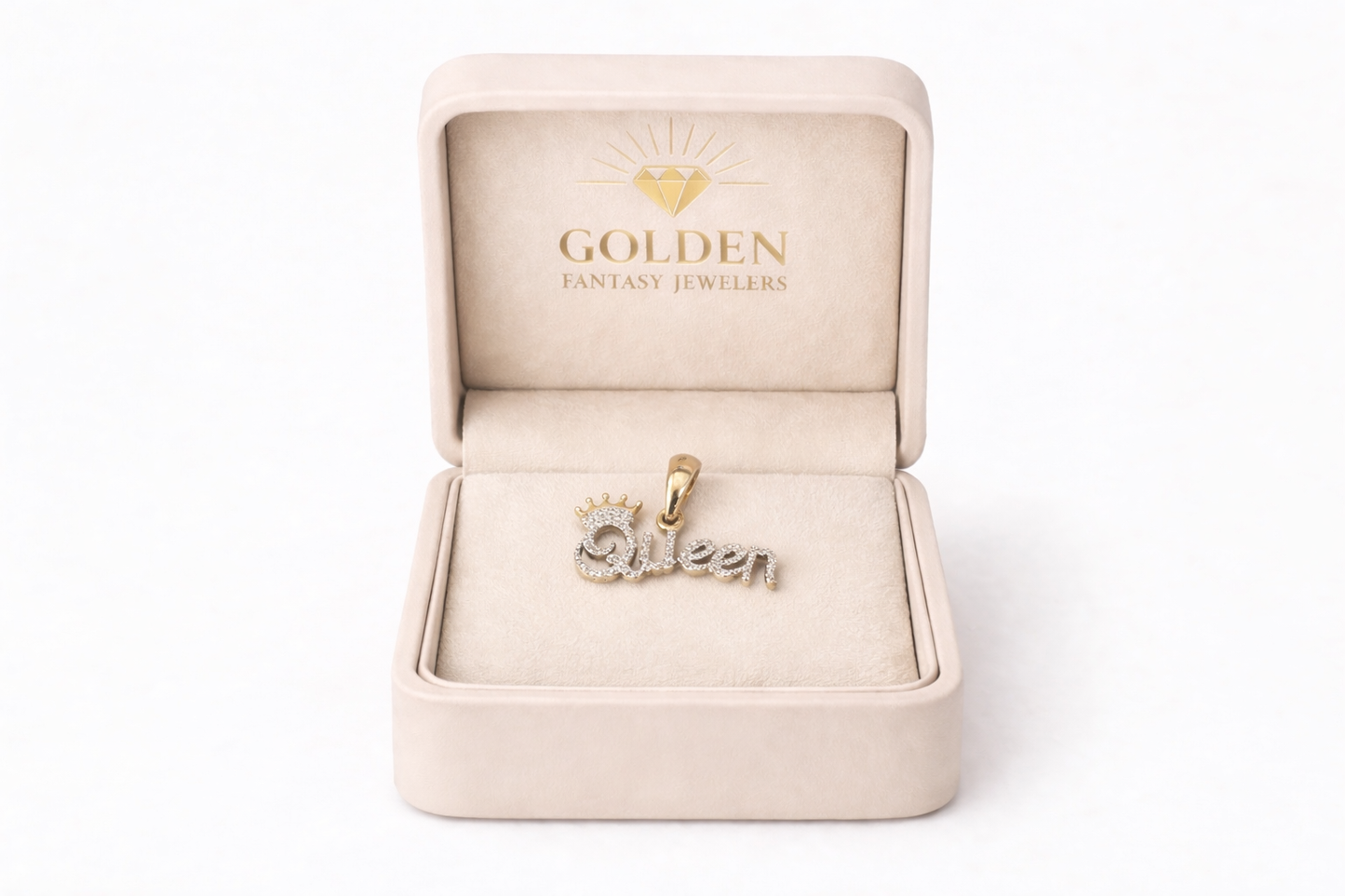 10K Two-Tone Gold Women’s “Queen” Charm 0.17 ct Natural Diamond