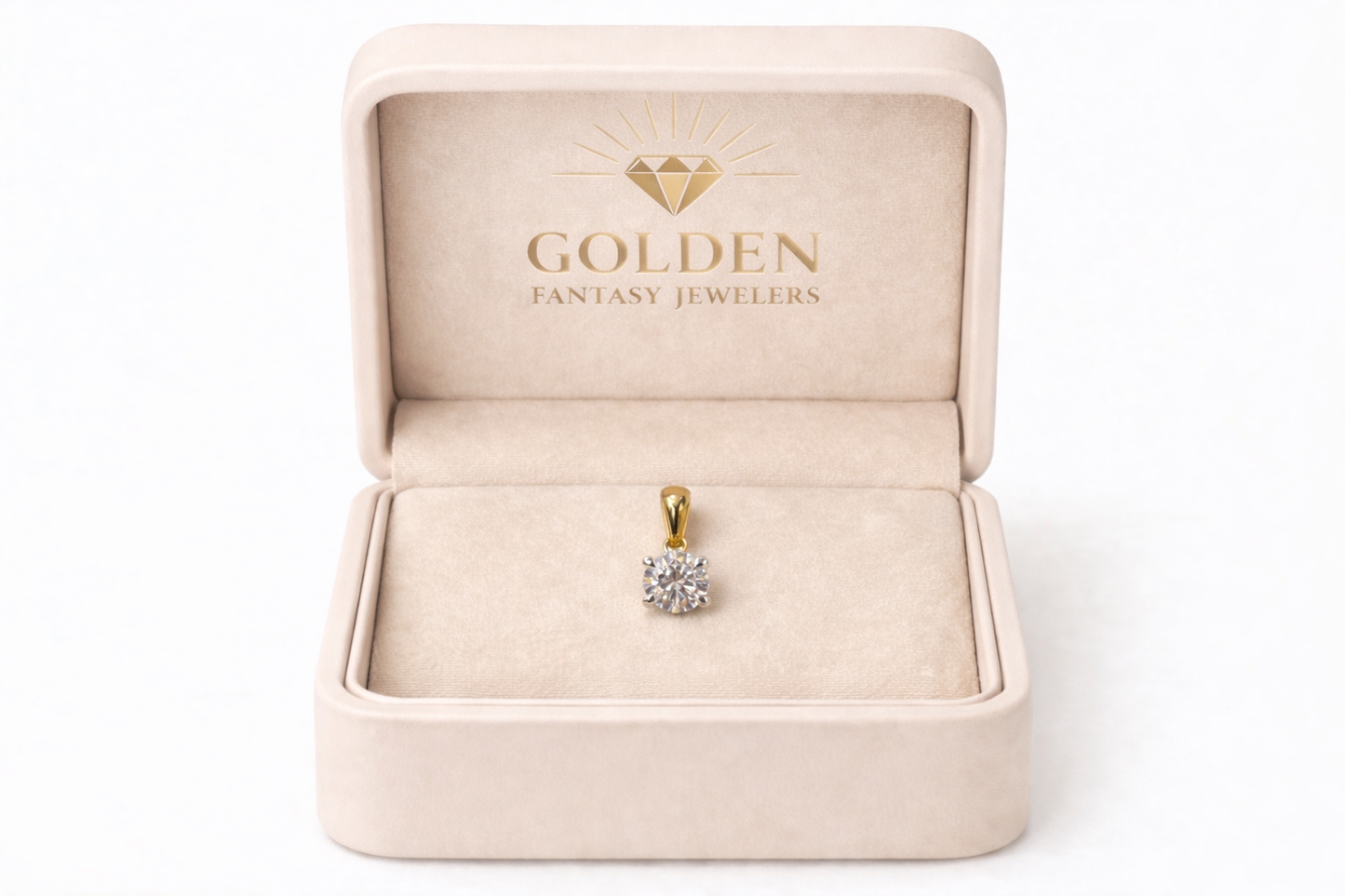 10K Yellow Gold Charm Round 1.00 ct Lab Grown Diamond