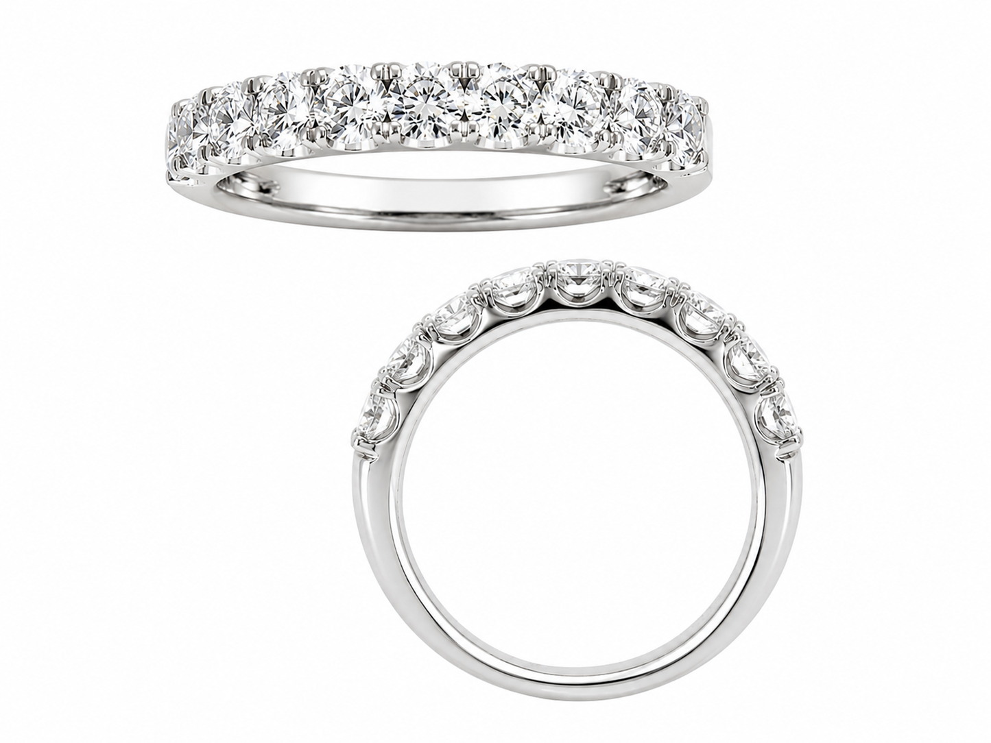 Sterling Silver Band 1.00 ct Lab Grown Diamond