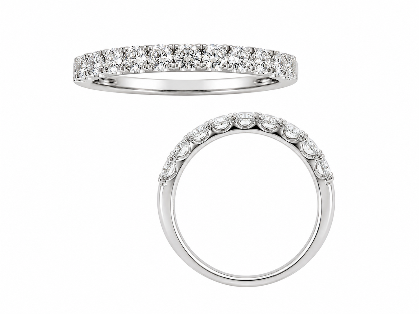 Sterling Silver Band 0.50 ct Lab Grown Diamond