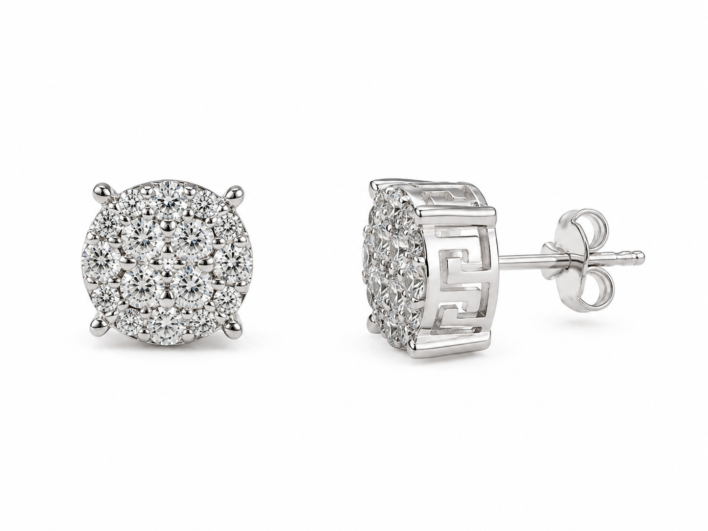 Sterling Silver Earrings 1.00 ct Lab Grown Diamond