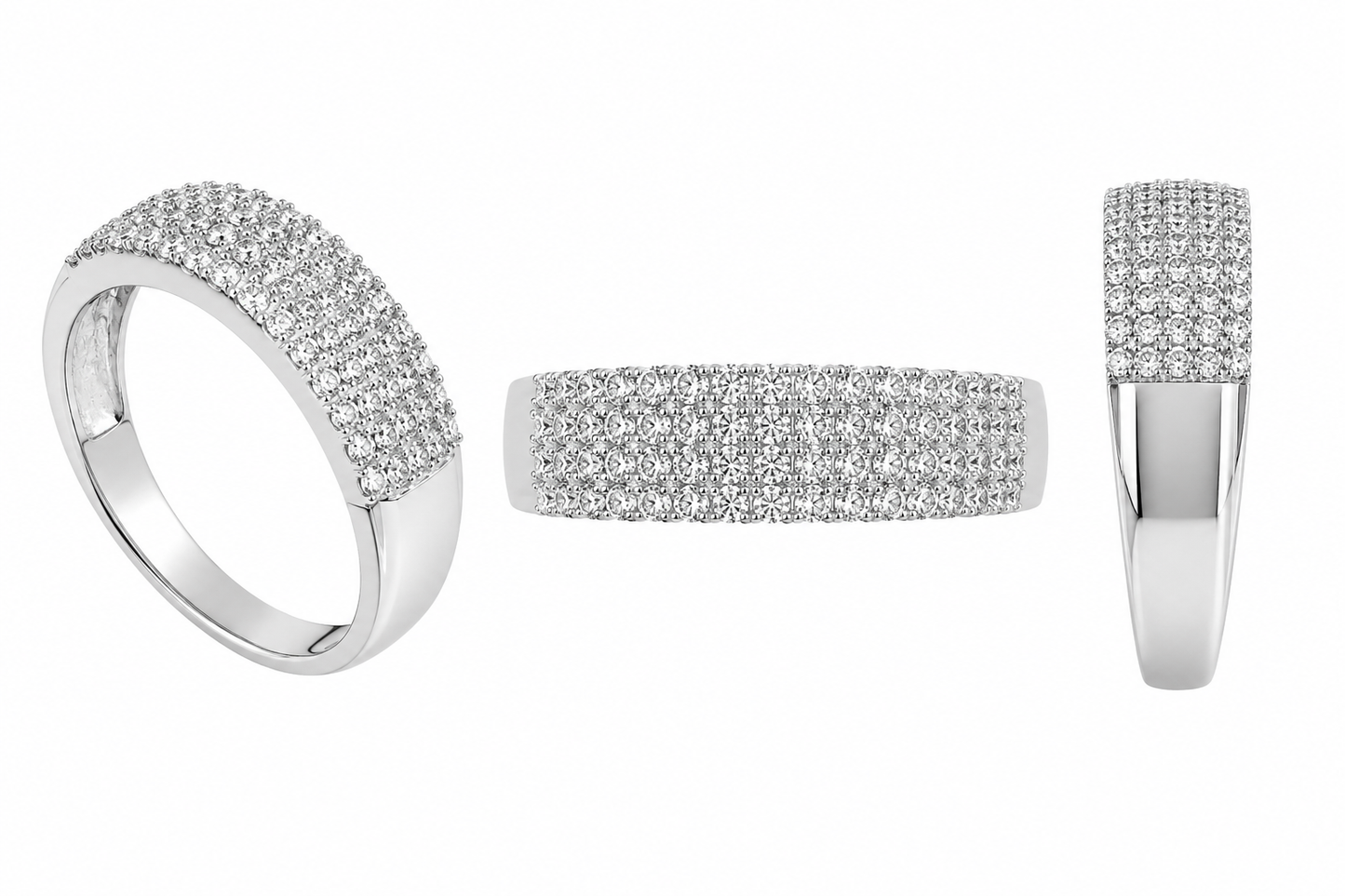 Sterling Silver Ring 0.50 ct Natural Diamond