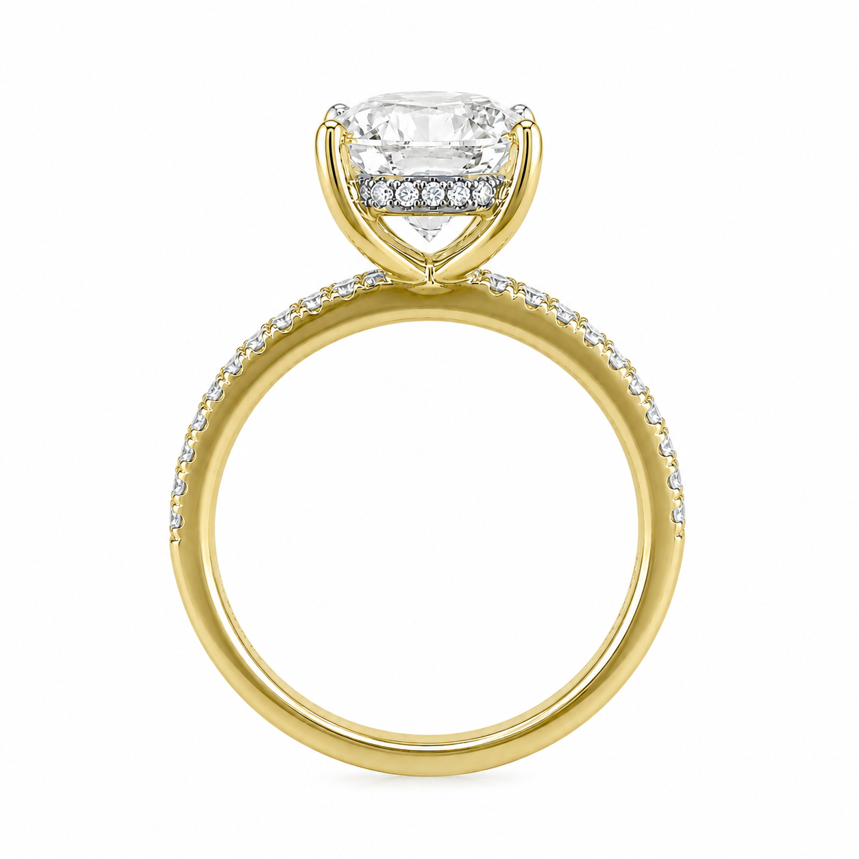 14K Yellow Gold Round Wedding Set 2.55 ct Lab Grown Diamond