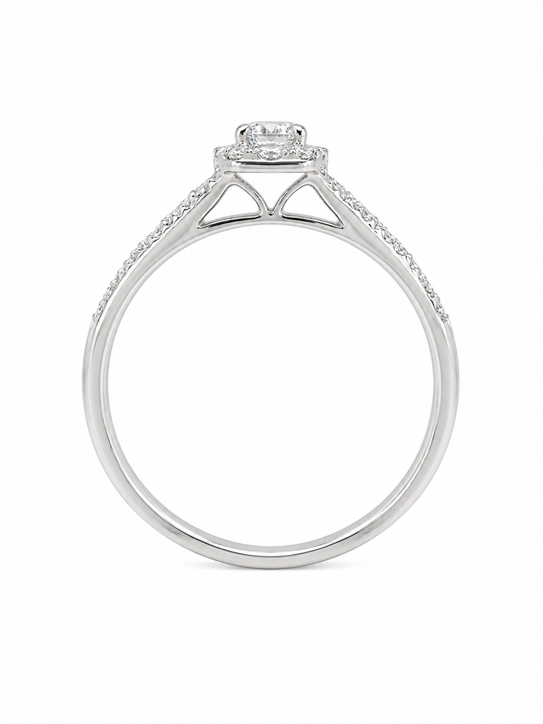 10K White Gold Wedding Set Round 0.38 ct Lab Grown Diamond