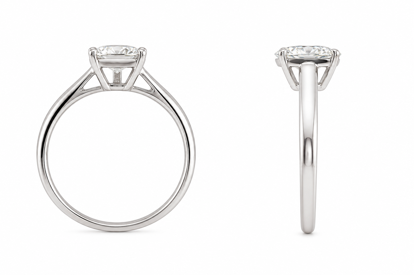 14K White Gold Women's Ring Solitaire Pear 0.50 ct Lab Grown Diamond