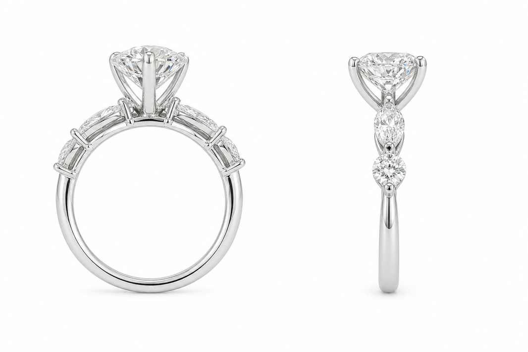 14K White Gold Women’s Ring Heart 1.90 ct Lab Grown Diamond
