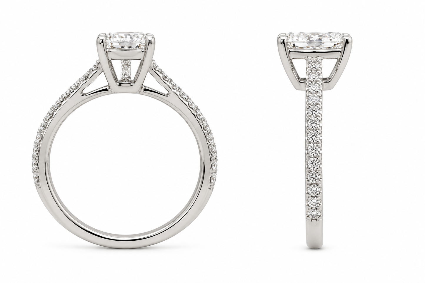 14K White Gold Women's Ring Princess Cut 1.27 ct Lab Grown Diamond