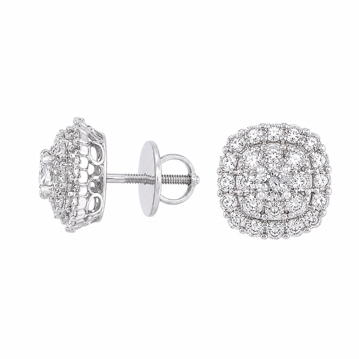 14K White Gold Earrings 1.00 ct Lab Grown Diamond