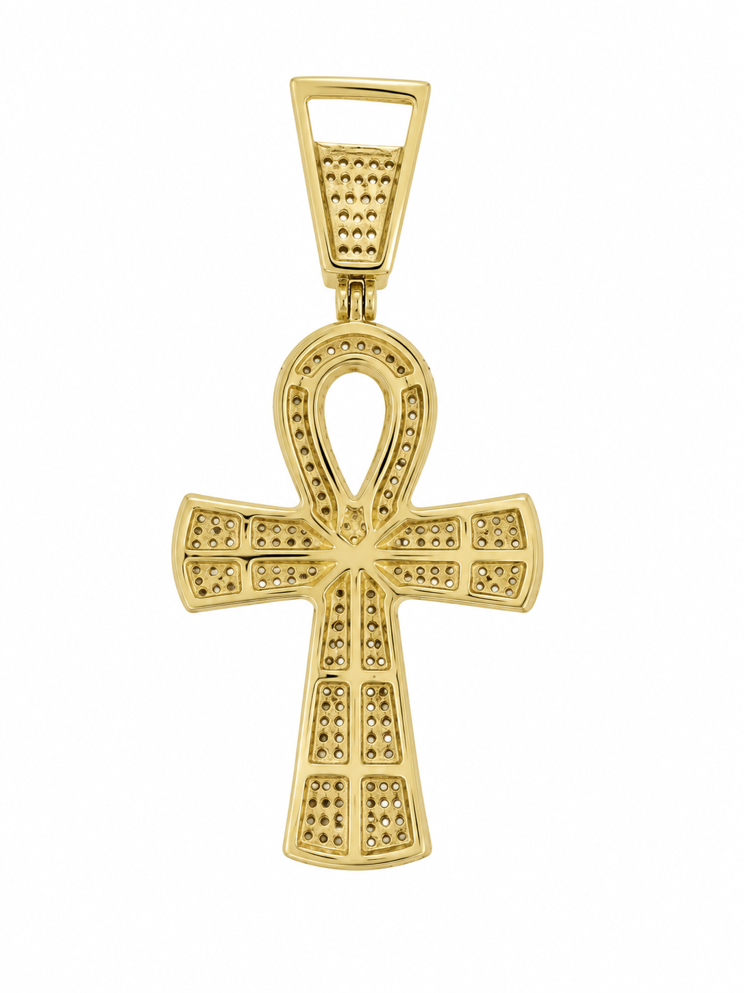 10K Yellow Gold Ankh Charm 0.45 ct Natural Diamond