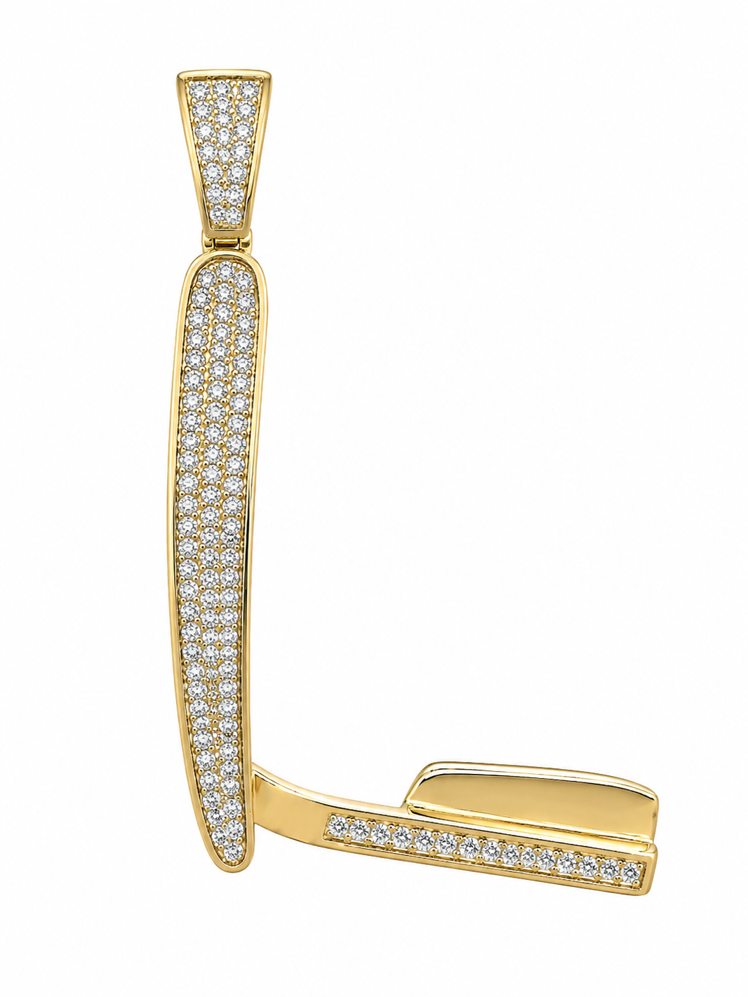 10K Yellow Gold “Barber Blade” Adjustable Charm 0.30 ct Natural Diamond