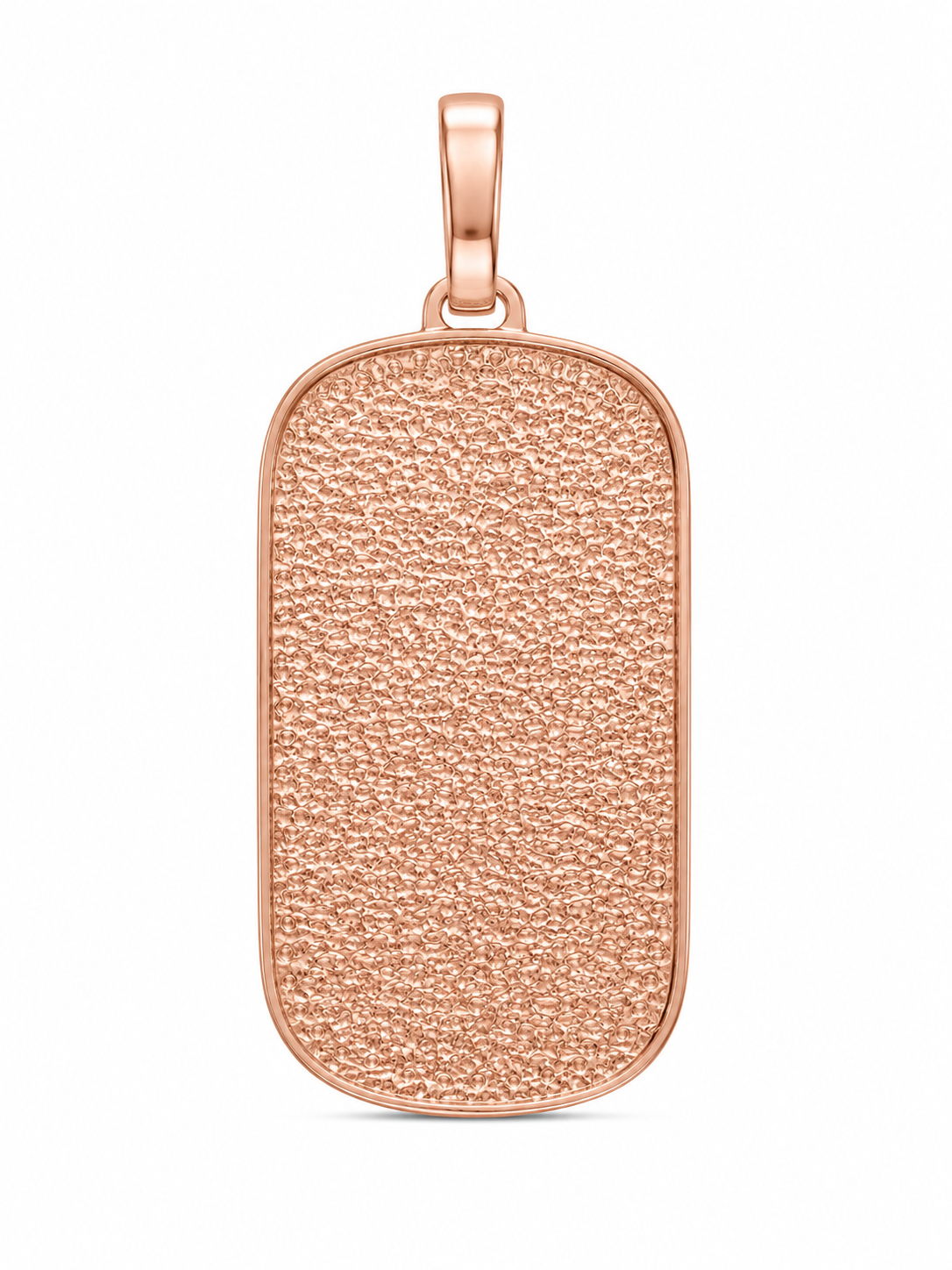 10K Rose Gold Engravable Dog-Tag Charm 1.90 ct Natural Diamond