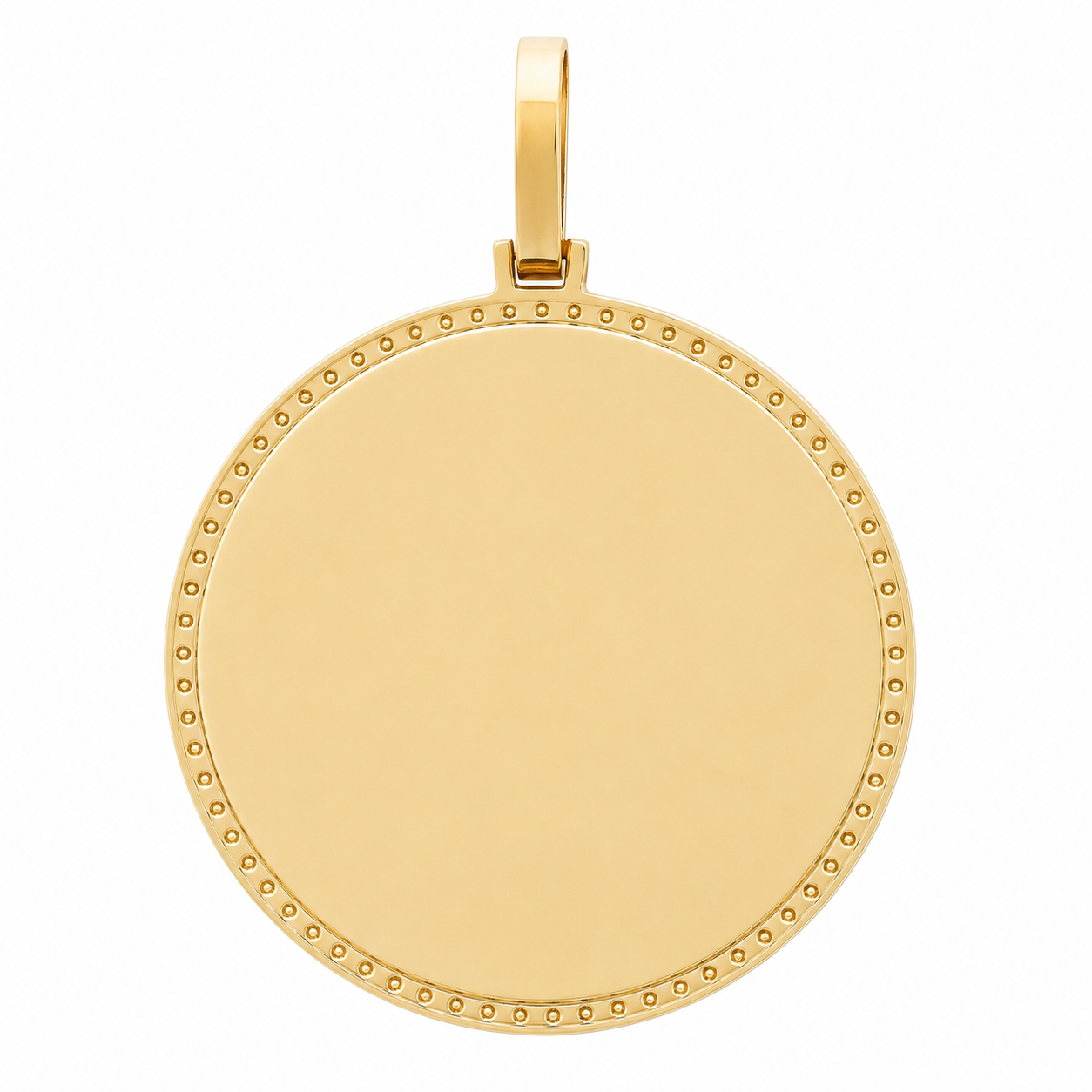 10K Yellow Gold Engravable Picture Pendant Round Charm 2.08 ct Natural Diamond