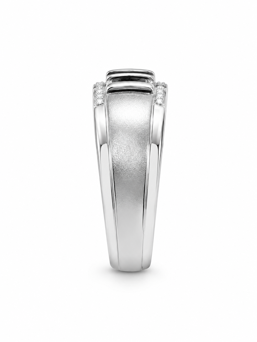 10K White Gold Men's Ring 0.60 ct Natural Diamond