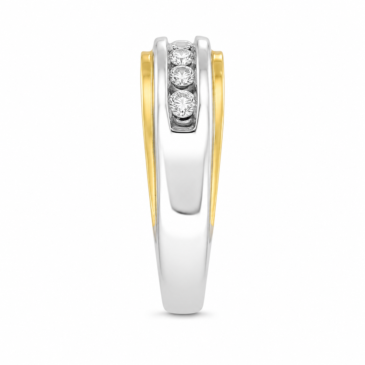 10K Two-Tone Gold Men's Ring 0.25 ct Natural Diamond