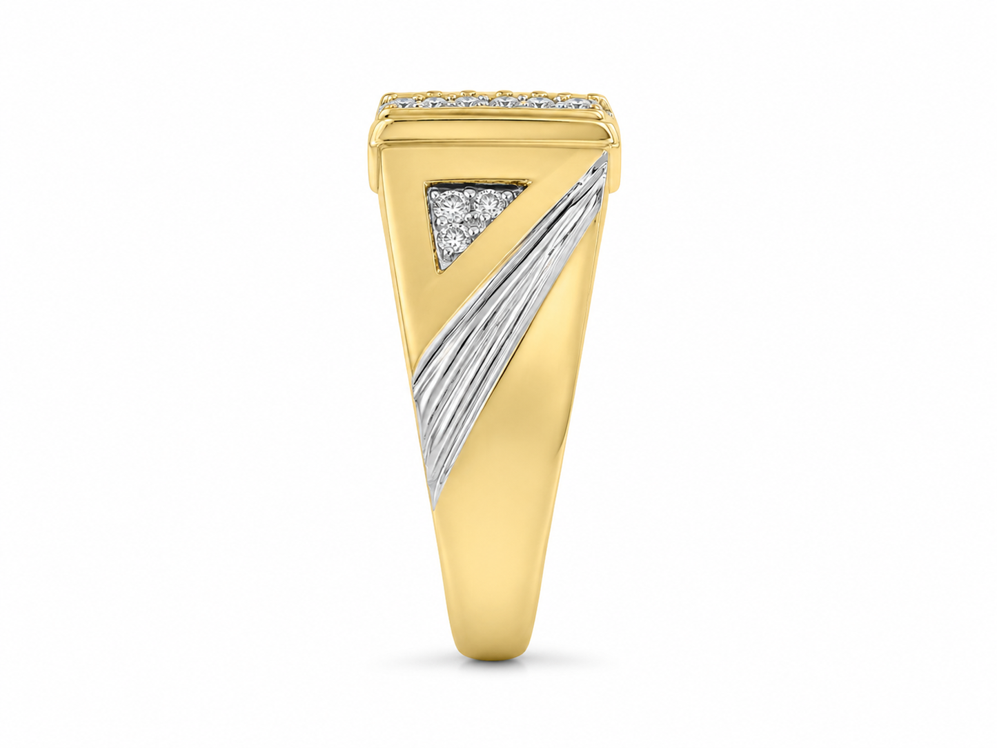 10K Yellow Gold Men's Ring 0.26 ct Natural Diamond