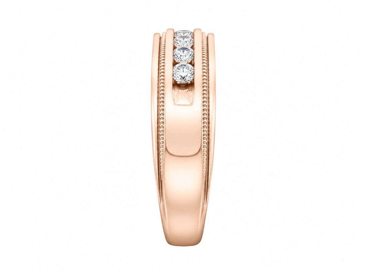 10K Rose Gold Men's Band 0.50 ct Natural Diamond