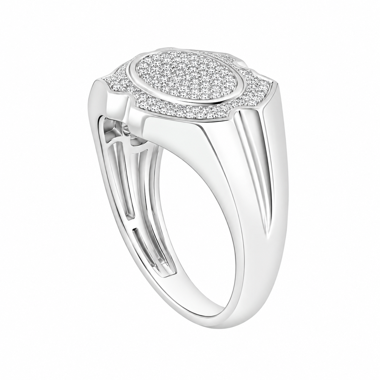 10K White Gold Men's Ring 0.33 ct Natural Diamond