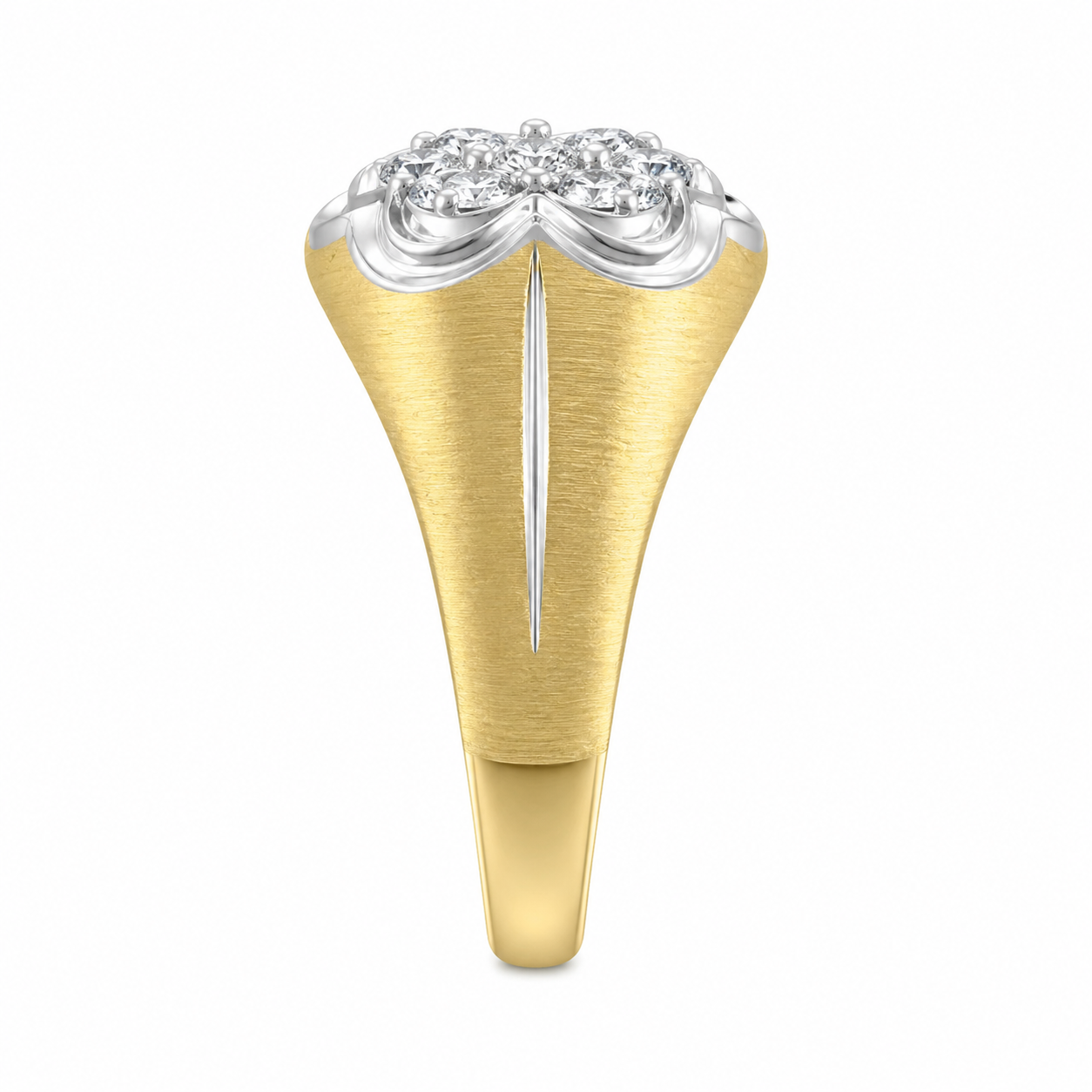 10K Two-Tone Gold Men's Ring 0.15 ct Natural Diamond