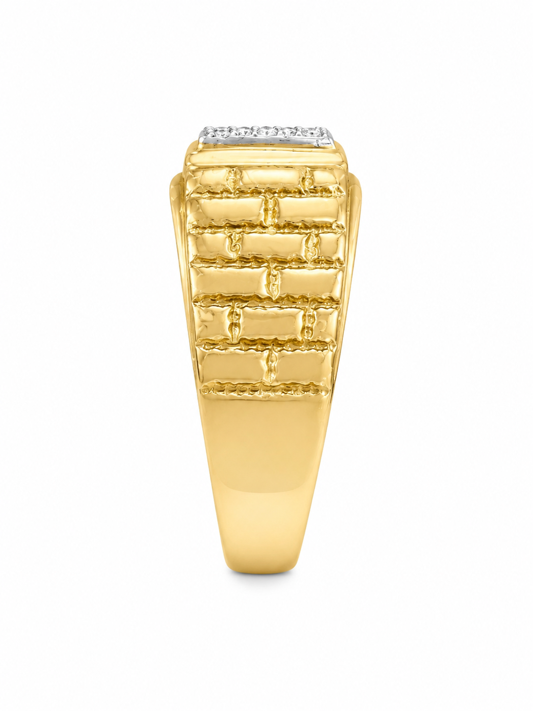 10K Yellow Gold Men's Ring 0.24 ct Natural Diamond