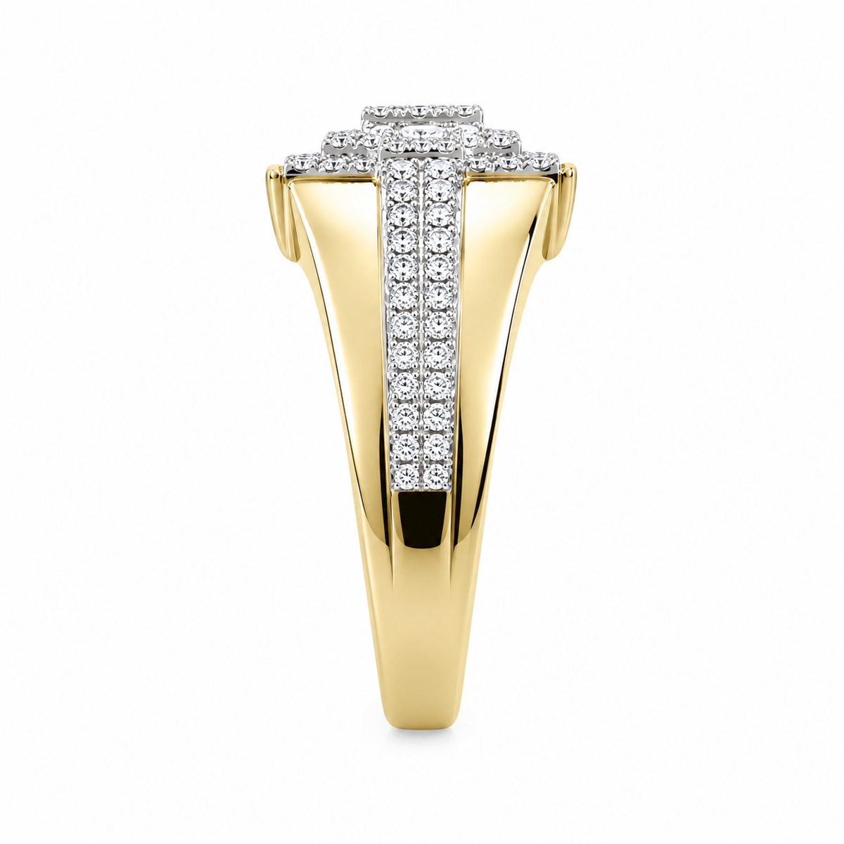 10K Yellow Gold Men’s Ring 0.39 ct Natural Diamond