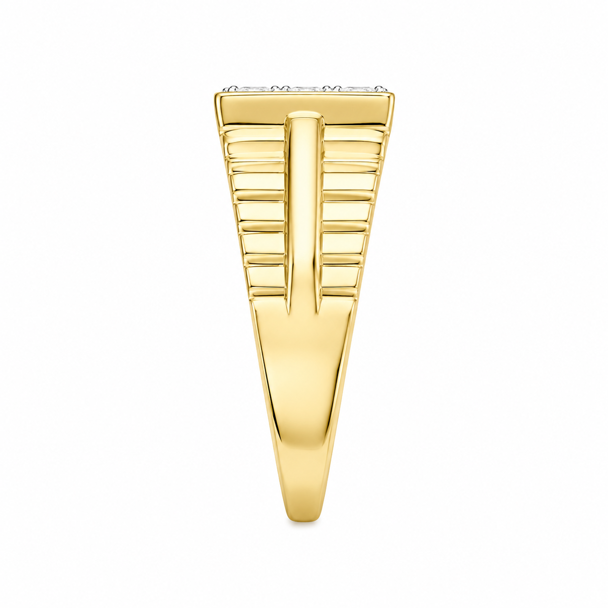 10K Yellow Gold Men's Ring Presidential Style 0.15 ct Natural Diamond