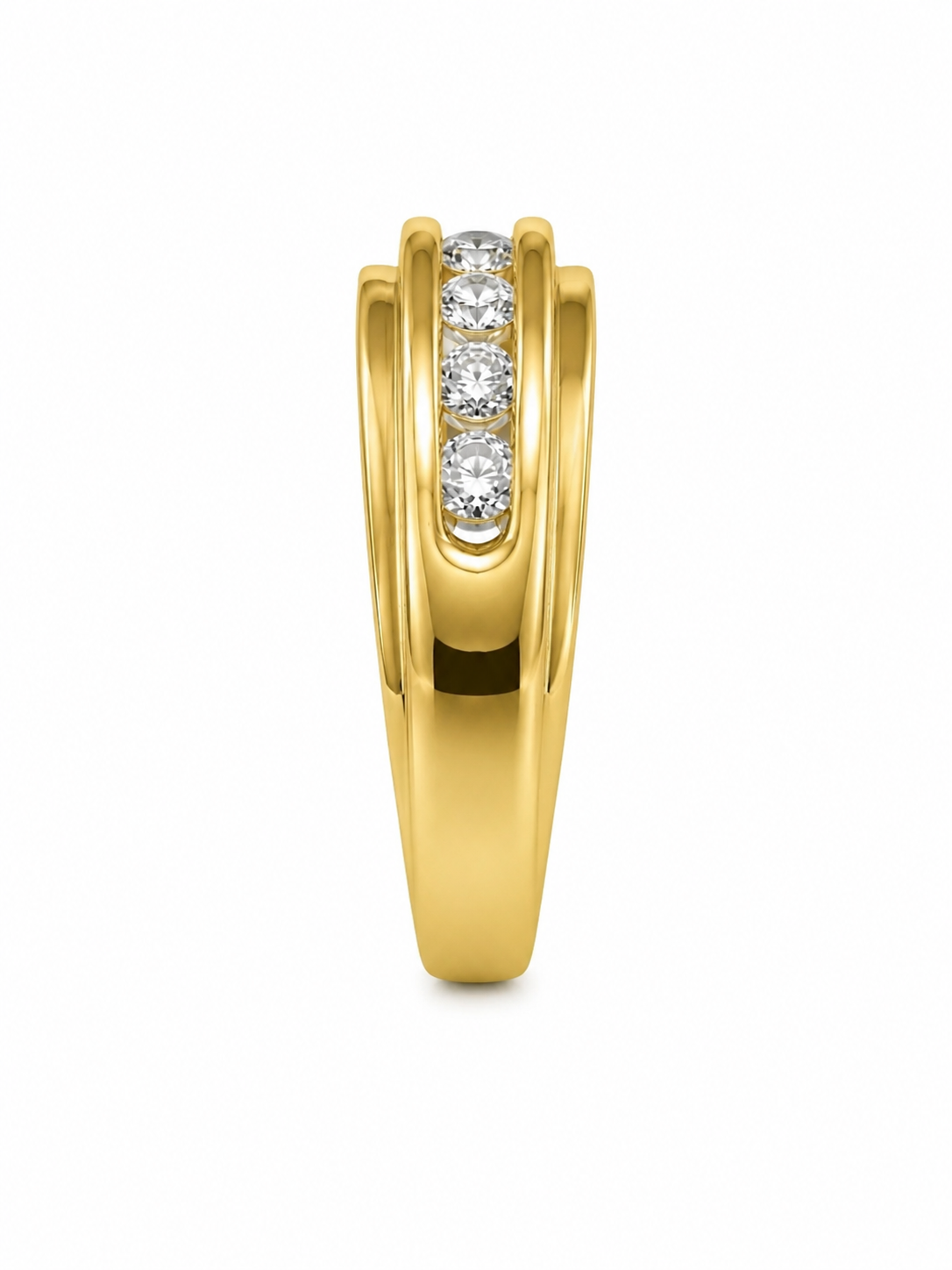 10K Yellow Gold Men's Band 0.25 ct Natural Diamond